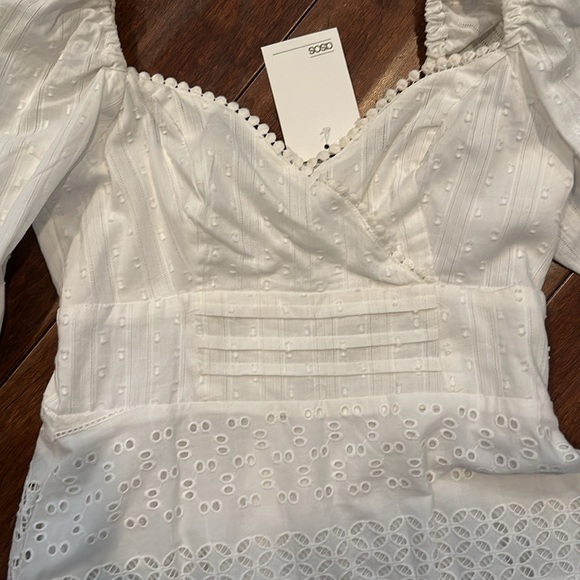 ASOS Lace White Dress Size US4 - Picture 2 of 7